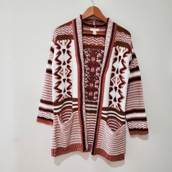 Forever 21 Sweaters - BNWOT Forever21 Aztec geometric long open cardigan small